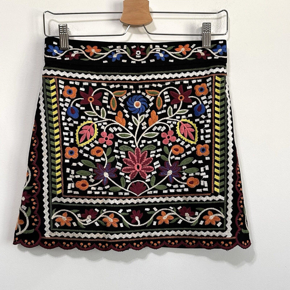 Lulus Embroidered Mini Skirt S Dont Stop the Party Black Boho Summer Party Short